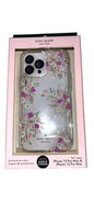 Kate Spade Phone Case For iPhone 12&13 Pro Max Floral Metallic Rhinestone Beauty
