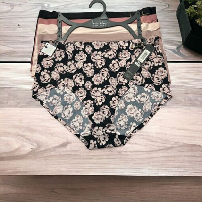 NICOLE MILLER~5 Pk~Seamless NO SHOW MID-RISE Panties~STYLE NM9549~SEXY~UNIQUE~XL