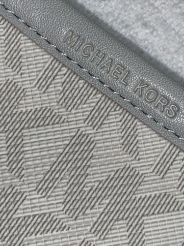 MICHAEL KORS Fanny Pack White Light Gray Edge And Logo Med  Genuine Leather!