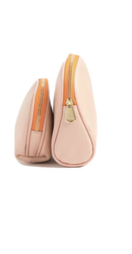 AIMEE KESTENBERG SET OF TWO COSMETIC BAGS~Genuine LEATHER ATHENA -Retail $98
