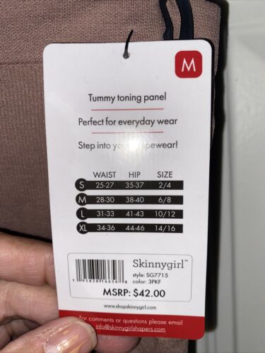 Skinnygirl Shaping Seamless Briefs Size MEDIUM 3  pair Style SG7715￼￼ New