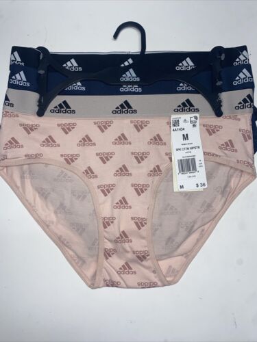 Adidas Women's 3-PK Cotton Hipster Underwear 4A1H34 (Size M) NWT MSRP $36