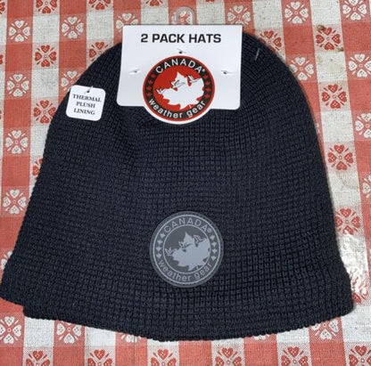 CANADA WEATHER GEAR KNIT 2 PACK BEANIE HAT SUPER WARM FOR THOSE COLD COLD DAYS~