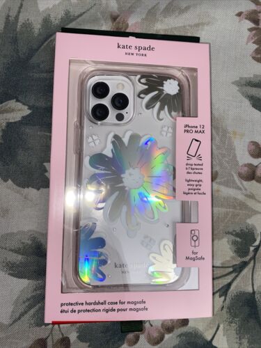Kate Spade New York Case iPhone12 & 13 Pro Max Floral Silver Iridescent 6.7”