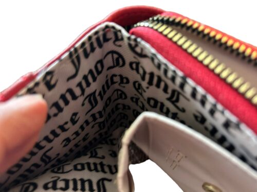 JUICY COUTURE-SCARLET RED-PRETTY BOW SMALL ZIP AROUND WALLET-GREAT & UNIQUE