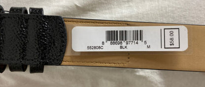 MICHAEL KORS BELT BLACK WITH MINI PRINTED MK LOGO TRIPLE BELT LOOP WITH STUDS