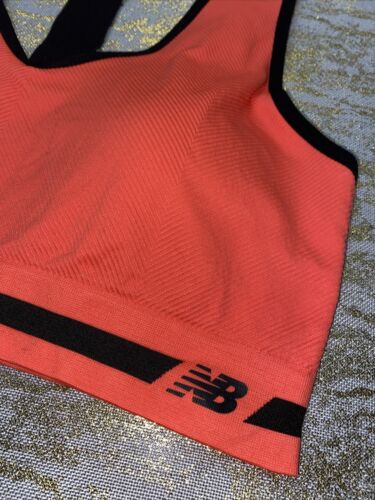 New Balance Medium Impact Sports Bra Style 112016 Sunrise Orange/Black Size XL