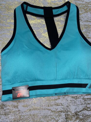 New Balance Medium Impact Sports Bra Style 112016 Aquarius Green/Black Size XL