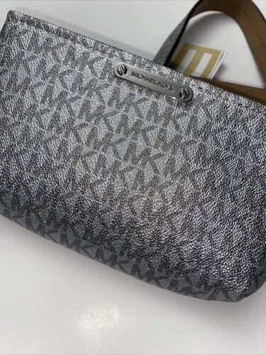 Michael Kors Women’s Belt  Fanny Pack MK Signature Logo SILVER Logo MK- S/M