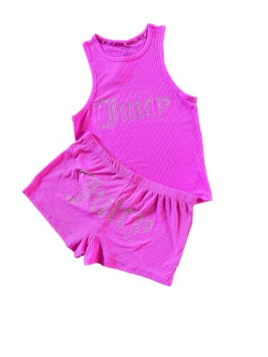 Juicy Couture Sleepwear 2pc Set JC959SP Size XL~ Pink With Rhinestones NWT~SEXY!