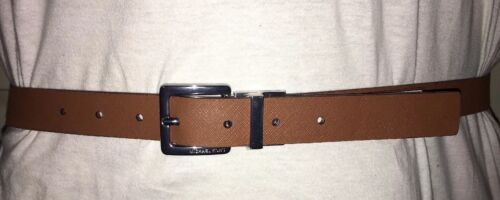 MICHAEL KORS BELT REVERSIBLE TAN/LUGGAGE WITH MK PRINTED LOGO SKINNY MK STYLE!!