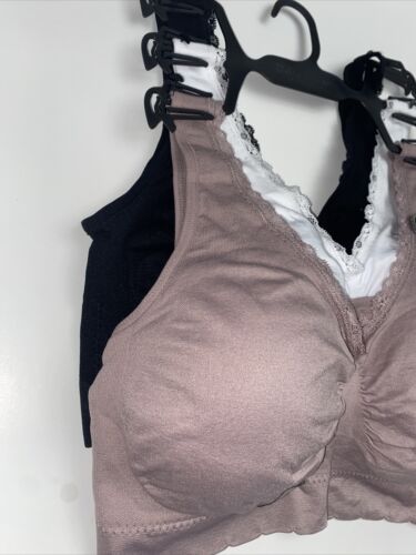 Delta Burke 3-Pack Seamless Bras Size 1X Soft Comfort Lounge Removable Pads NEW