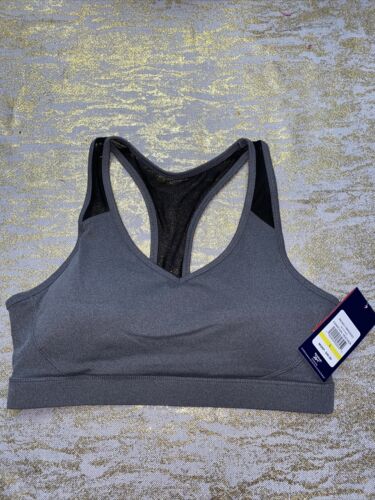 REEBOK MATCH BRA CHARCOAL HEATHER/BLACK MESH REW211BR02003 M/M  MSRP $40 NEW