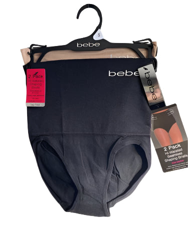 bebe Women’s 2 Pack High-Waisted Microfiber Shaping Briefs~Multicolor~ALL SIZES!