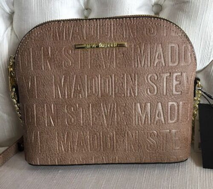 Steve Madden handbag BMarilyn Color Mushroom Stamped Logo Gold Hardware UNIQUE!