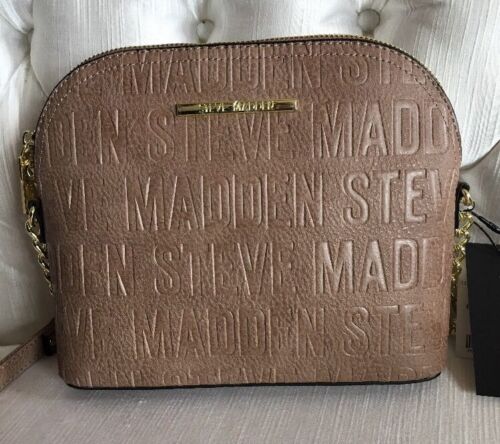Steve Madden handbag BMarilyn Color Mushroom Stamped Logo Gold Hardware UNIQUE!