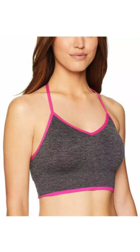 Jockey Women's Seamless Sports Bra Thin Back Strap-Charcoal & Fuchsia -UNIQUE!