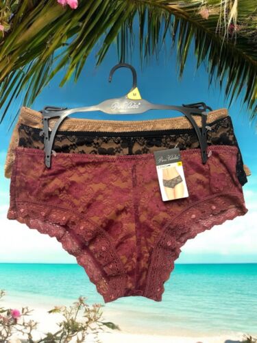 PRIMA VALENTINA~3Pk  Lace Boy Short Panties Multico~ALL REGULAR SIZES~Great Fit!