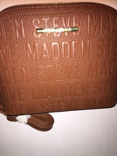 STEVE MADDEN HANDBAG BMARILYN COGNAC STAMPED LOGO GOLD HARDWARE