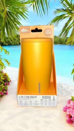 HydraPeak~4 In 1 Can Cooler~ Non Slip Rubber Base~Tangerine ~GREAT PURCHASE!