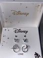 DISNEY Silver Plated ~ MINNIE MOUSE 3 Pair EARRING Set "LOVE"~REAR FIND!!!