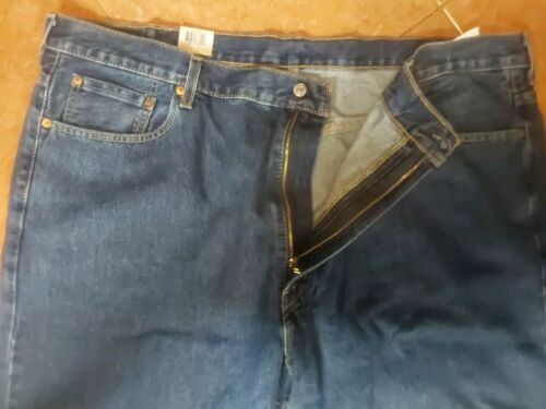 LEVI'S 550 RELAXED STRAIGHT FIT STRETCH JEANS 46" x 36" DARK BLUE LEVI'S !!