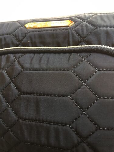 Aimee Kestenberg  Isabela Black Python Quilted Cosmetic Bag  Gold Hardware