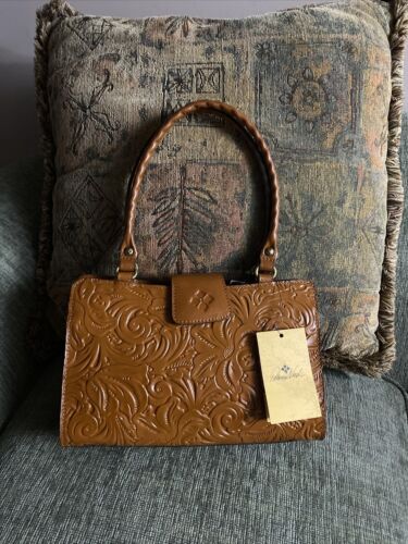Patricia Nash Rienzo  Florence Tooled Leather Designer Satchel RET. $229 NWT