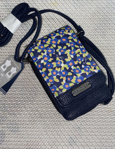 Nautica Sail Mate Phone Wallet, Wristlet, Crossbody with Blue Multi Retail $49