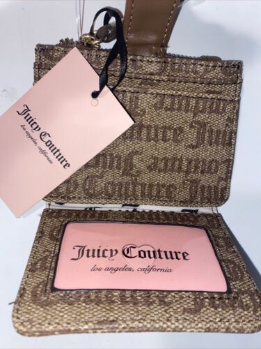 JUICY COUTURE GOTHIC LOGO CHESTNUT CHINO STATE. CARD CASE FOLD OVER-NEW MSRP $35
