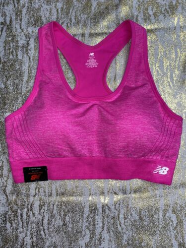 NEW BALANCE Medium Impact Sports Bra Style # 112002  Size XXL PEONY/White CUTE