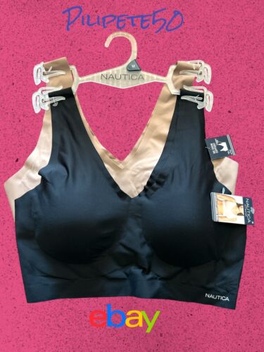 NÁUTICA 2~PACK INTIMATES LOUNGE SIZE M BRAS LASER CUT MULTICOLOR-NT3794~MSRP$48