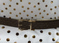 MICHAEL KORS BELT REVERSIBLE BROWN LOGO/METALLIC GOLD GOLD BUCKLE