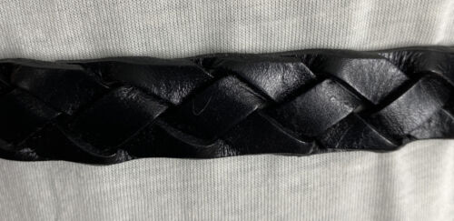 MICHAEL KORS BELT BLACK LEATHER WEAVE SUPER RARE MK LOGO BUCKLE SKINNY