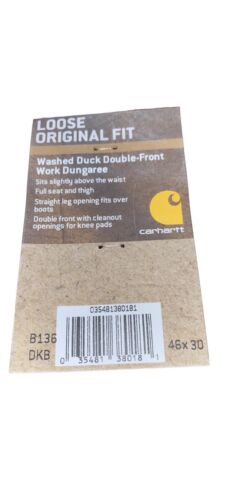Carhartt Work Pants Washed Double-Front  Duck Brown 46Wx30L Brand New,