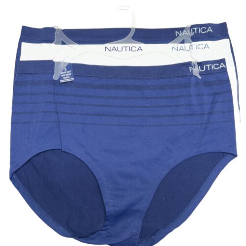 NAUTICA INTIMATES NT9935 - 3 PACK SUPER SOFT HIGH WAIST BRIEF PANTIES GREAT FIT!