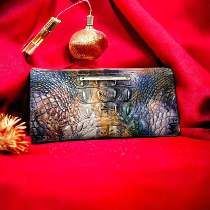Brahmin Ady Bi-Fold Genuine Leather Wallet Woodland Melbourne Multicolor~UNIQUE