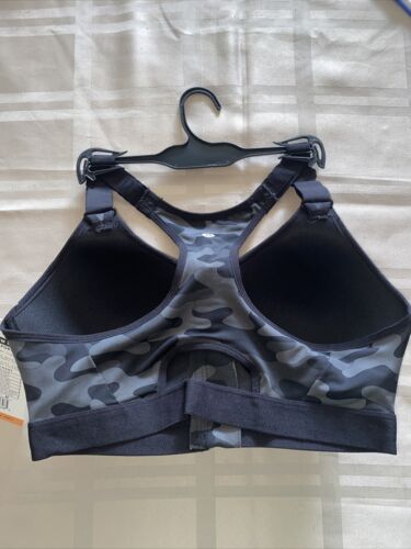 LAYER 8 MAXIMUM SUPPORT-CROSSBACK~Sz. M~ Sports Bra CAMO Fitted Front Zipper-NEW