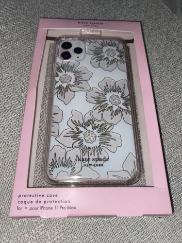 Kate Spade Phone Case for iPhone 11 Pro Max Reverse Hollyhock Floral W/Gemstones