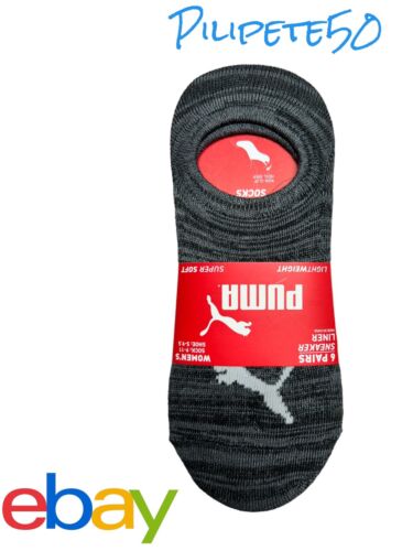 PUMA Women's No Show Sneaker Socks 6-Pairs Size 5-9.5 Lightweight Super Soft