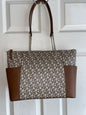 DKNY Gigi Tote Signature Logo Vanilla/Brown  Gold Hardware MSRP $178.00 ELEGANT