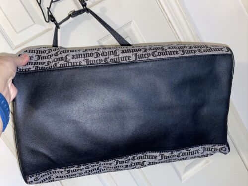 Juicy Couture Women Gothic Stat Black Our Zips Say It All Duffle Weekender Bag