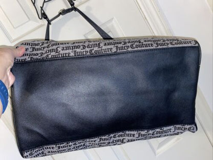 Juicy Couture Women Gothic Stat Black Our Zips Say It All Duffle Weekender Bag