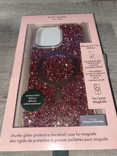 Kate Spade Phone Case iPhone 14 Pro Max  Magsafe Rosy Glitter Beautiful!!