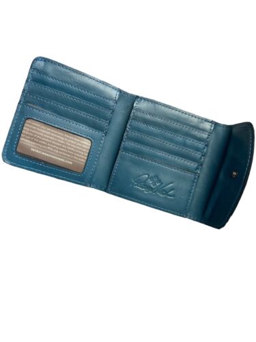 Patricia Nash Blue Reiti Genuine Leather RFID PROTECTED Wallet P40906 NWT $109