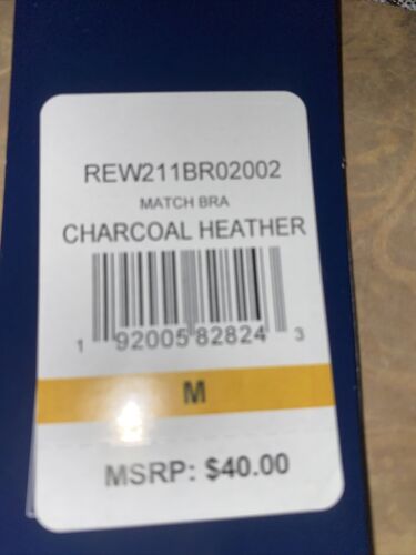REEBOK MATCH BRA CHARCOAL HEATHER/BLACK MESH REW211BR02003 M/M  MSRP $40 NEW