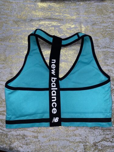 New Balance Medium Impact Sports Bra Style 112016 Aquarius Green/Black Size XL