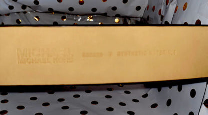 MICHAE KORS BELT BROWN W/MK LOGO AND BEAUTIFUL MK GOLD BUCKLE MK~ SO STYLISH!!!