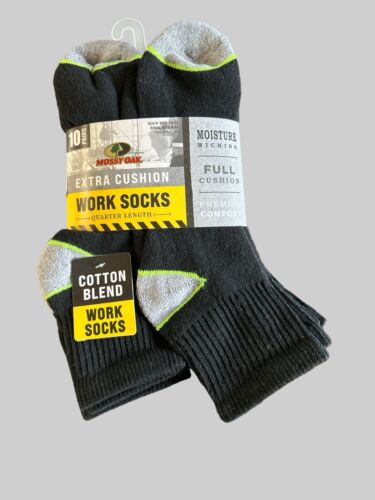 Mossy Oak Men's 10Pair Extra Cushion Premium Work Ankle Socks  Shoe Sz. 6-12-NWT