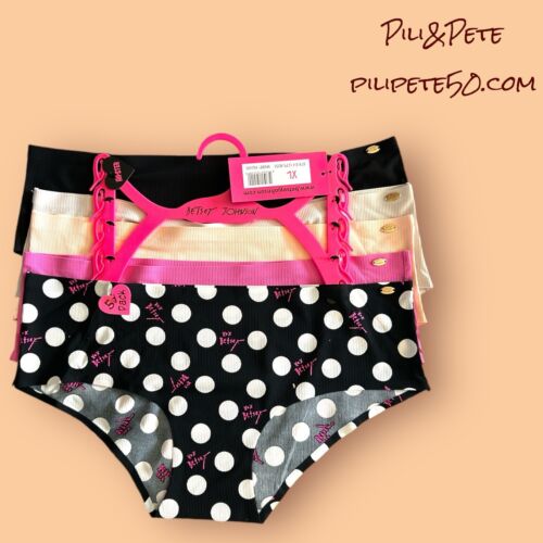 BETSEY JOHNSON 5 Pack- Hipster Barely There No Lines~Multicolor~Panty Sz. XL $52